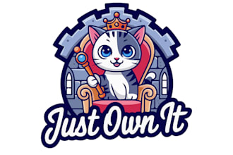 create professional colorful, finance art princess cat logo