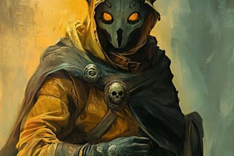 create horror character, book cover design or kindle cover