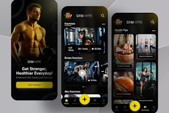 develop fitness app, gym app, workout app and mobile app for android and ios
