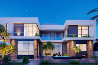 buildup modern villa, minimalism resident house exterior, interior,facade design