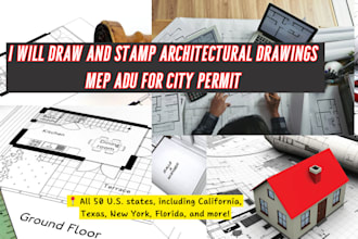 draw stamp architectural drawing engineering drawing city permits mep floor plan