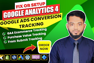 setup google analytics 4 ads conversion tracking meta facebook pixel tag manager