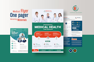 design medical health care flyer any one pager and marketing materials