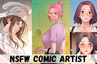 draw sfw and nsfw anime manga, comic page, webtoon with fan art