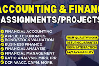 assist accounting and finance assignment, economic and financial tasks services