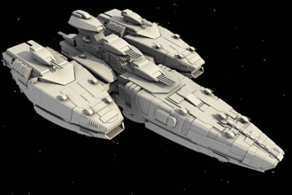 do 3d spaceship model, amour model, character model in high quality model