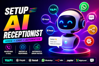 setup ai receptionist voice vapi polyai retell whatsapp n8n zapier va ghl sms