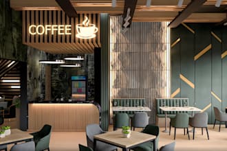 design unique indoor and out door layouts for cafes and restaurants