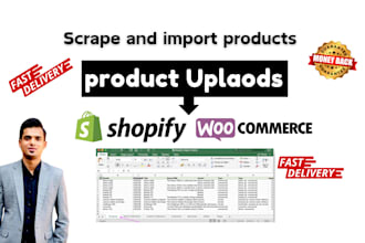 scrape and import products on shopify and wordpress