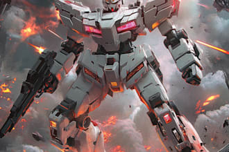 do illustration and concept mecha, gundam, and robot