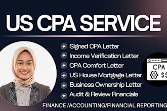 write CPA letters, income letter, comfort letter, mortgage letter, CPA audit