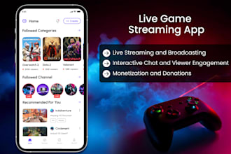 create a live game streaming app like twitch, trovo and dlive