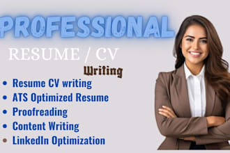 write professional resume, cover letter, linkedin profile optimization