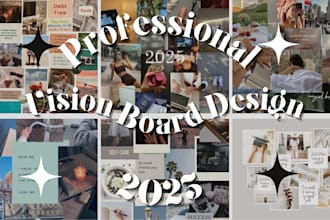 create a digital vision board, 2025 digital collage, vision board design