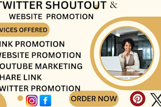 do website promotion, twitter shoutout