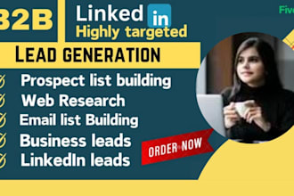 do targeted b2b lead generation, web research and real estate leads