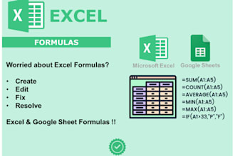 solve or create formulas for google sheets and excel