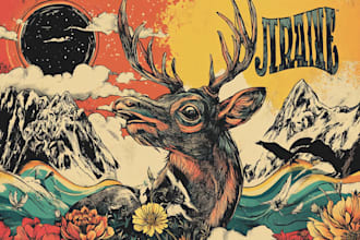 make a vintage illustration for the design of t shirts