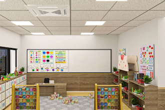 design cgi 3d classroom locker room library nursery study room laboratory hall