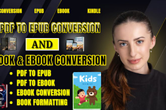do ebook conversion from PDF, word, indesign into epub and kindle formats