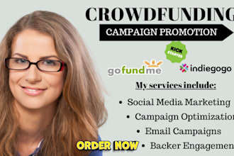 effectively promote your gofundme, indiegogo, kickstarter crowdfunding campaign