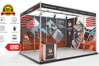 design trade show banner, backdrop, trade show booth, or roll up banner