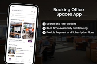 create an office booking space app like wework, deskpass, regus and knotel