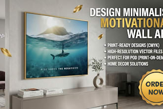 design minimalist motivational wall art for print on demand and home decor
