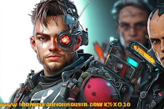 draw sci fi , cyberpunk , mecha, fantasy character design