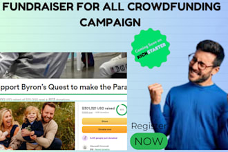 create, manage and promote indiegogo, kickstarter, gofundme campaign to success