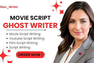 do screenwriting for screenplay, movie script, true crime, script writer