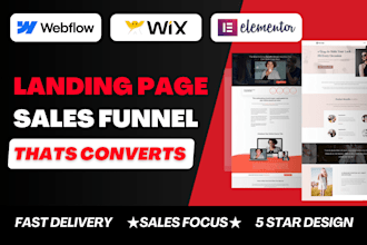 design or redesign a landing page using webflow, kajabi, wix, elementor in 24h