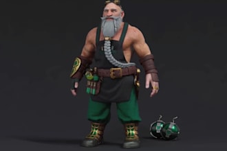 do 3d character modeling, 3d stylized character model, 3d game character model