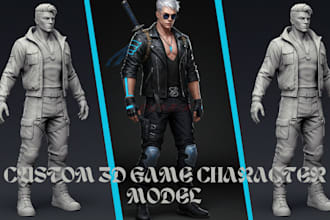 design 3d game character, 3d model, game asset for 3d printing, film, animation