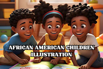 draw children book story illustration african american digital art kids cover 3d