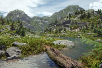 do 3d game environment,3d landscape outdoor,open world ureal engine 5 game map,