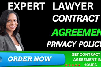 draft legal contract, agreements, terms and conditions, privacy policy, mou, nda