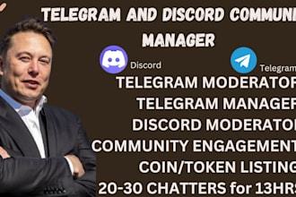 be your crypto telegram community moderator manage discord