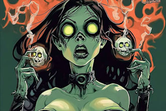 do a illustration fun,horror poster,movies,book