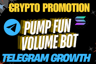 do telegram promotion, solana pump fun token bot to pump token sales to 100m mc