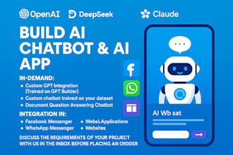 build ai chatbot ai website ai saas ai app with openai, deepseek, claude llms