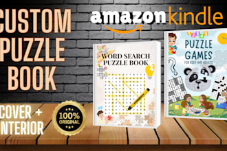 design kids word search puzzle book, crossword puzzle, sudoku for kindle publish