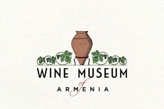 create a custom hand drawn abstract wine company logo design