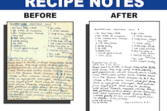 do restoration of vintage recipe note, songs or any scanned files