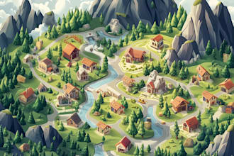 design vector or isometric map illustration