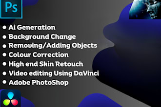 edit images and videos using canva, photoshop, filmora and blender
