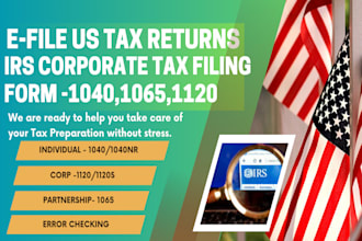 prepare and efile US tax returns form 1040, form 1120, form 1065