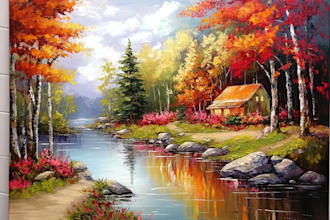 paint landscape in real oil painting on canvas free shipping