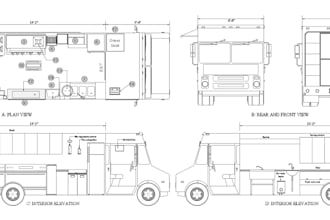 design a food truck floor plan with electrical layout