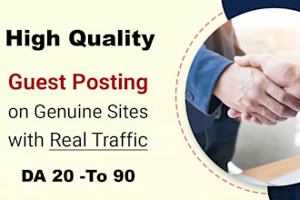 high quality guest posting and link building on good traffic sites